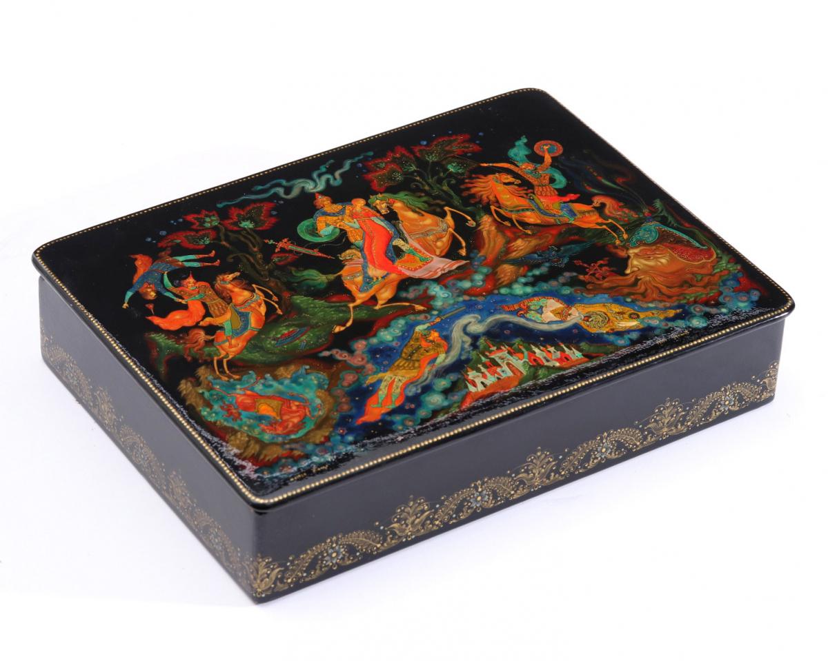 TWO LARGE 20TH CENTURY RUSSIAN LACQUER BOXES