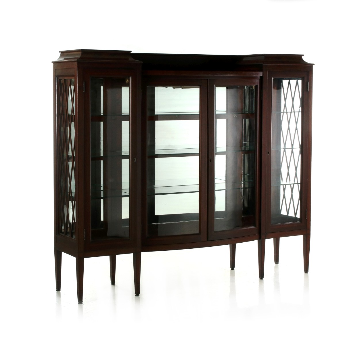A BANDED AND LINE INLAY HEPPLEWHITE DISPLAY CABINET