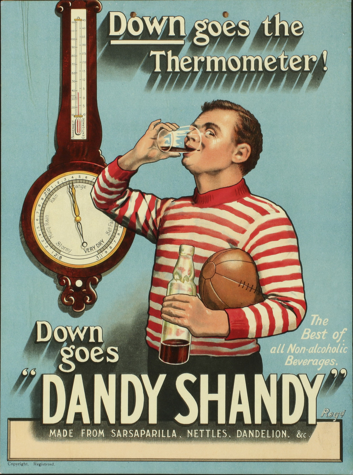 C. 1920s 'DANDY SHANDY' SARSAPARILLA ADVERTISING SIGN