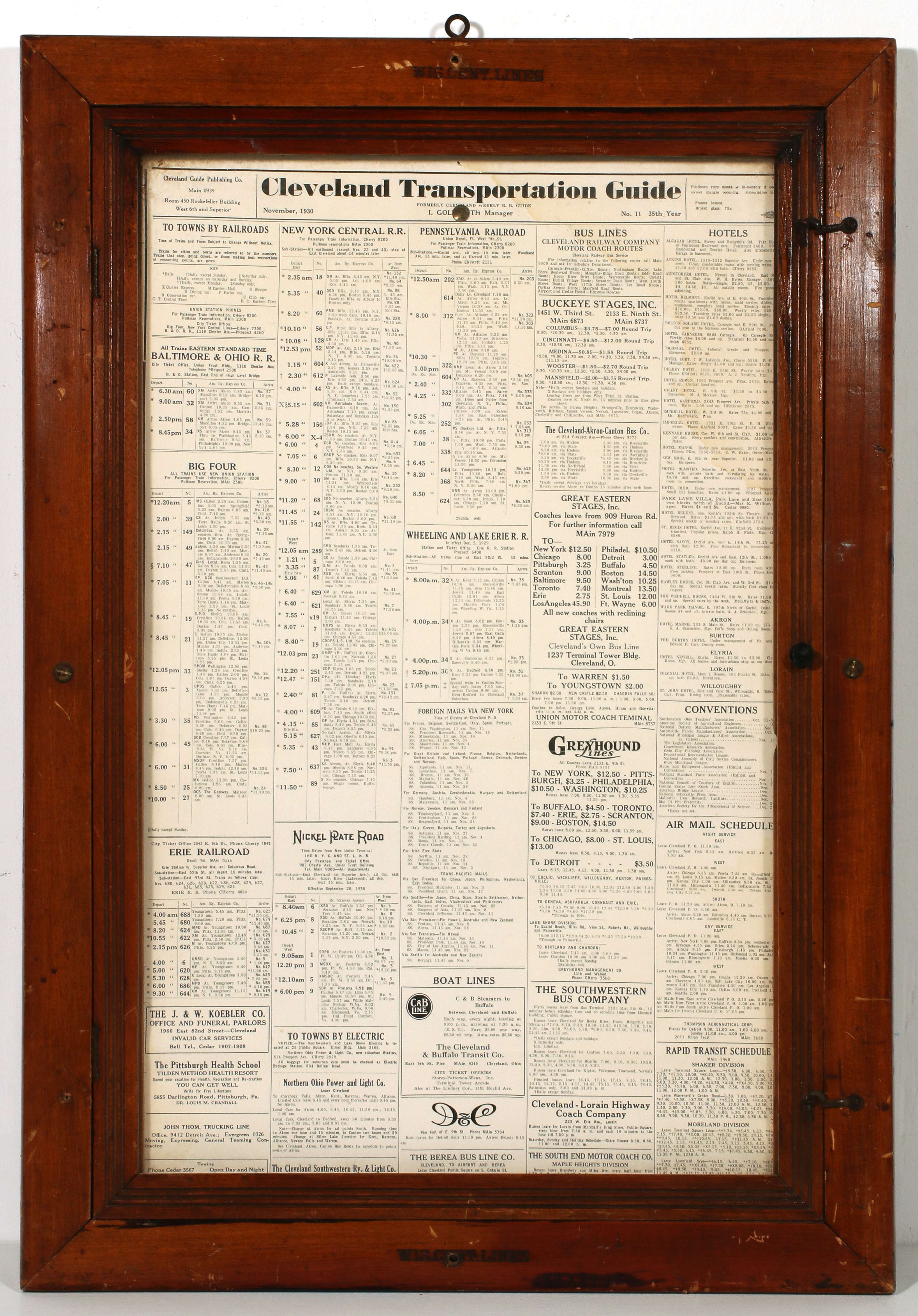 A WISCONSIN CENTRAL LINES FRAMED NOTICE BOARD