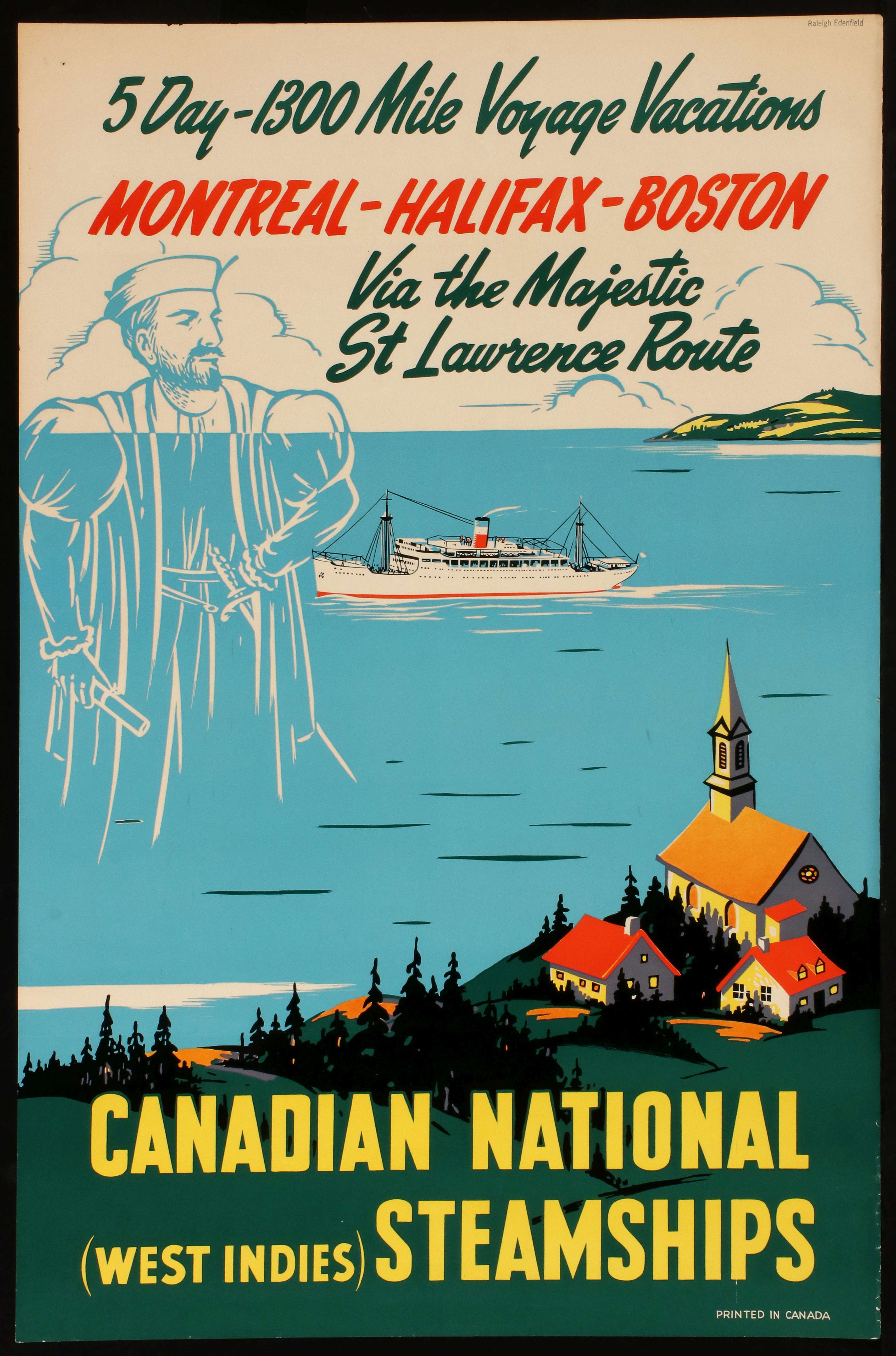 A CANADIAN NATIONAL STEAMSHIPS TRAVEL POSTER