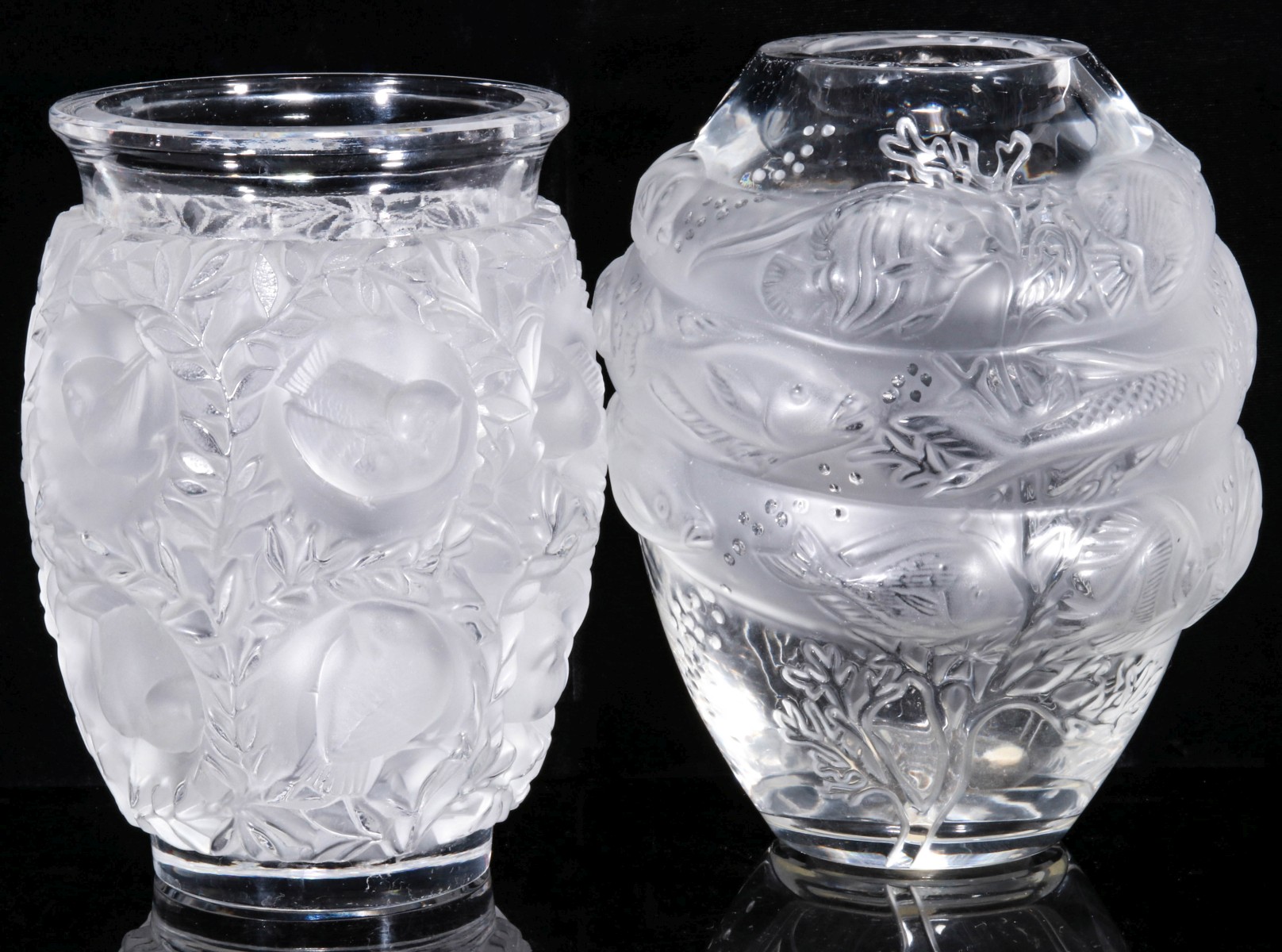 LALIQUE FRENCH CRYSTAL VASES