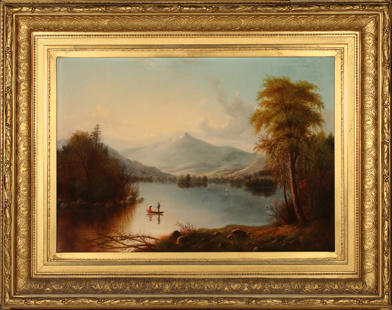 A 19TH C AMERICAN HUDSON VALLEY SCHOOL OIL ON CANVAS