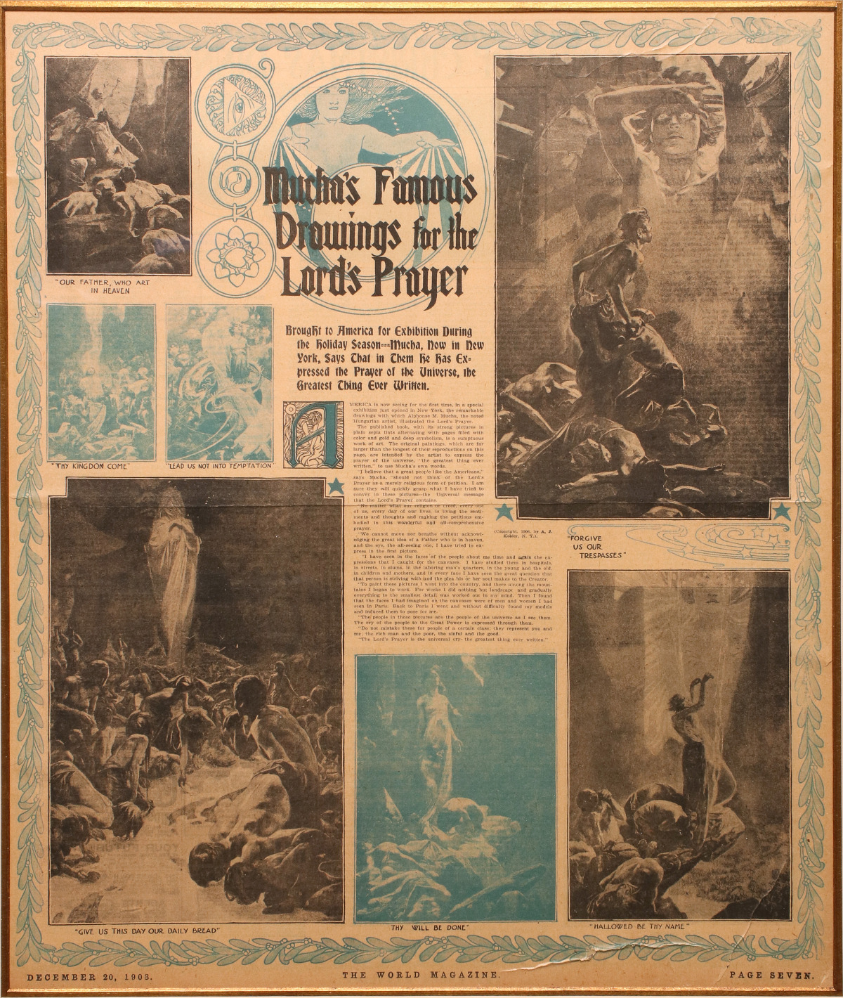 ANNOUNCEMENT FOR 1908 EXHIBITION OF A. MUCHA EXHIBITION
