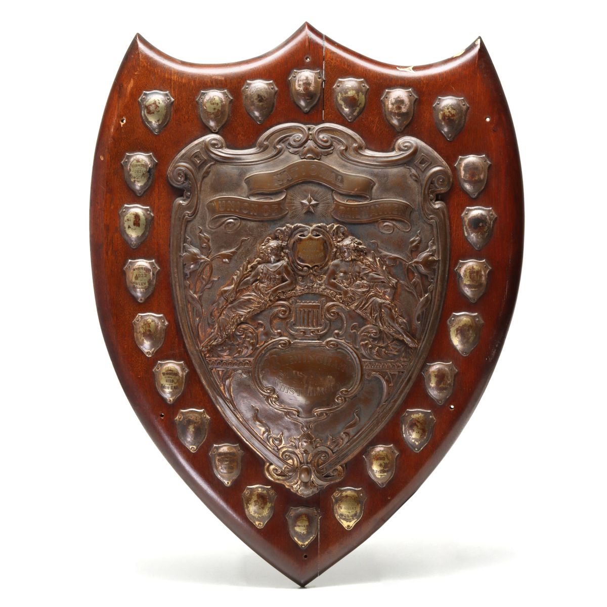 A NATIONAL UNION OF RAILWAYMEN WHIST CHAMP PLAQUE