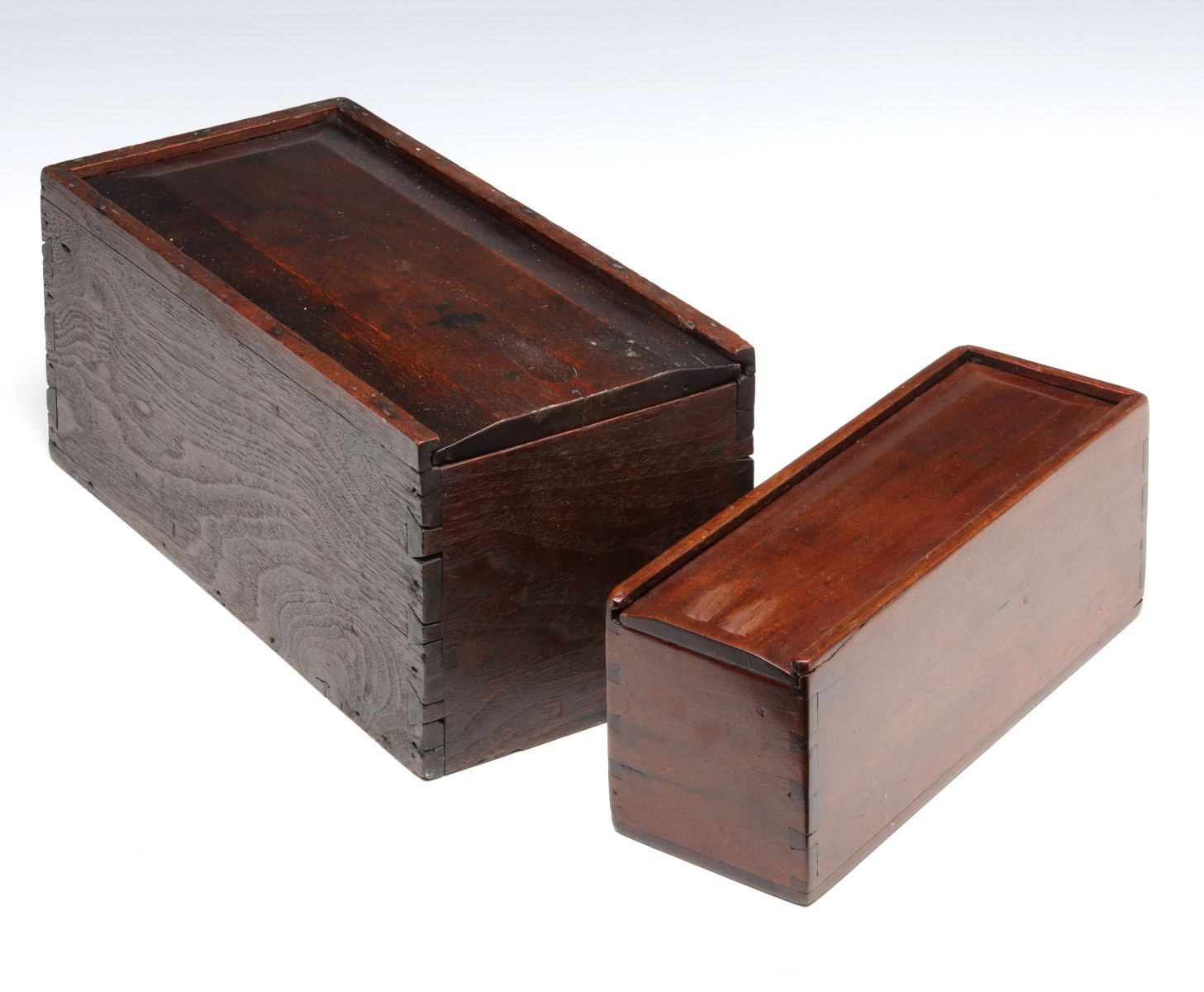 TWO GOOD 19TH C. AMERICAN SLIDE LID CANDLE BOXES