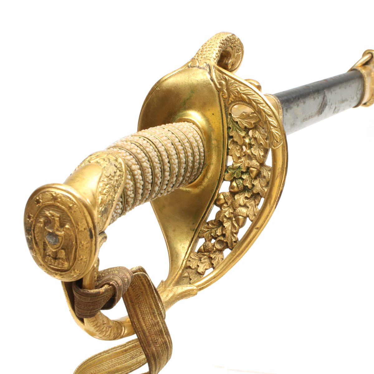 AN AMES MODEL 1852 US NAVAL OFFICER'S SWORD WITH KNOT