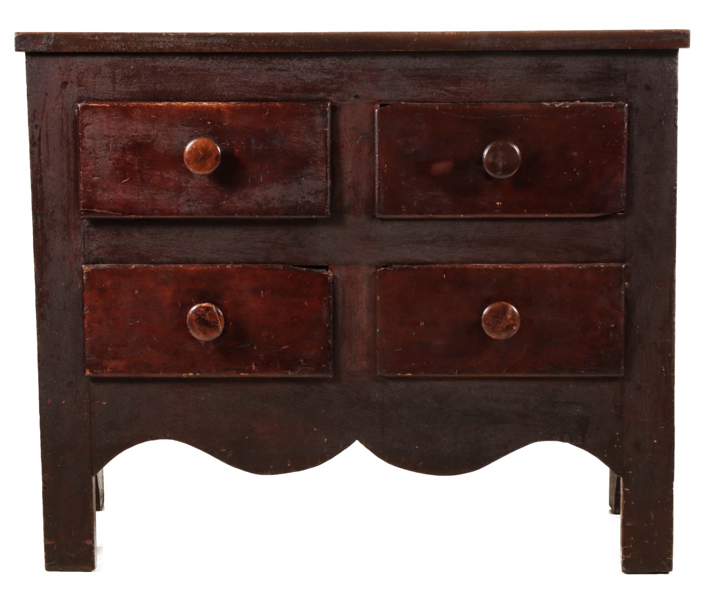 AN INTERESTING MIDWESTERN FOUR DRAWER WALNUT CABINET