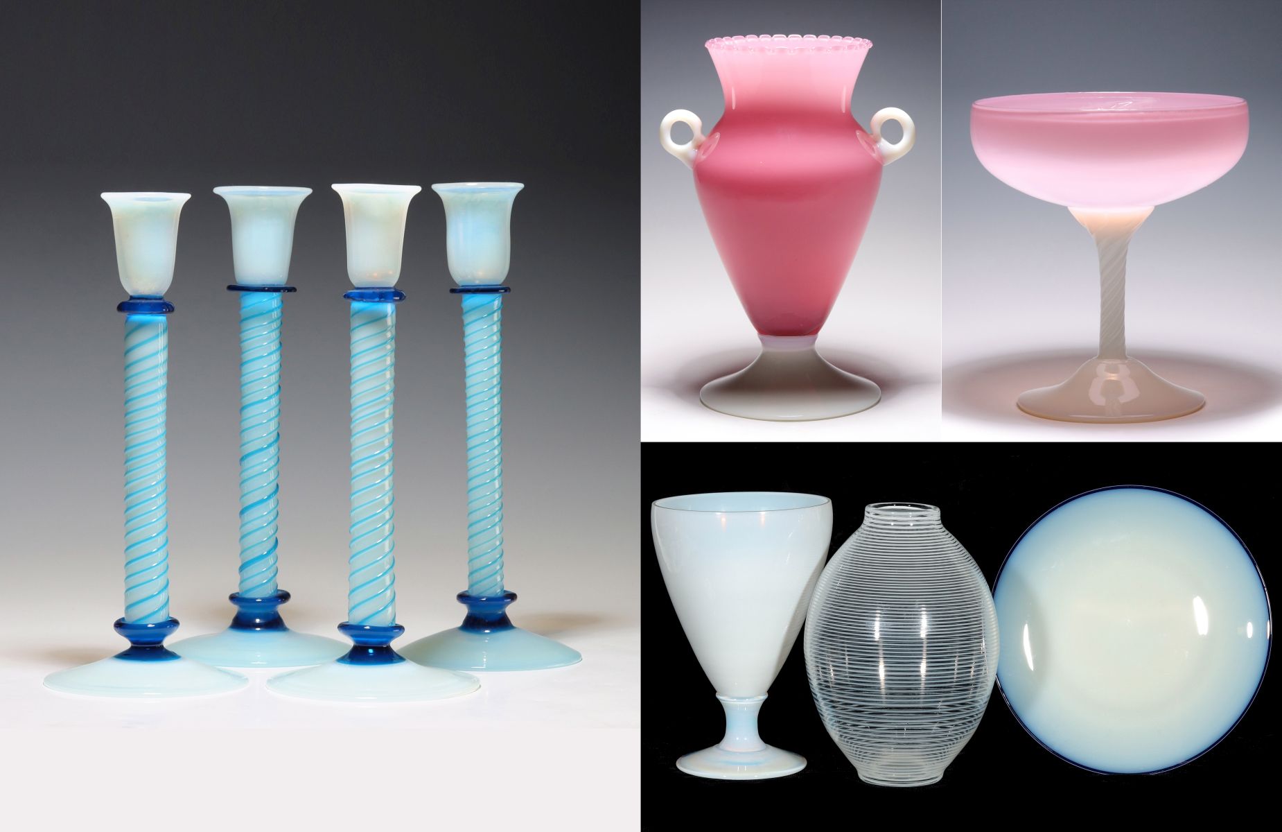 A COLLECTION OF FRY FOVAL AND OTHER ART GLASS