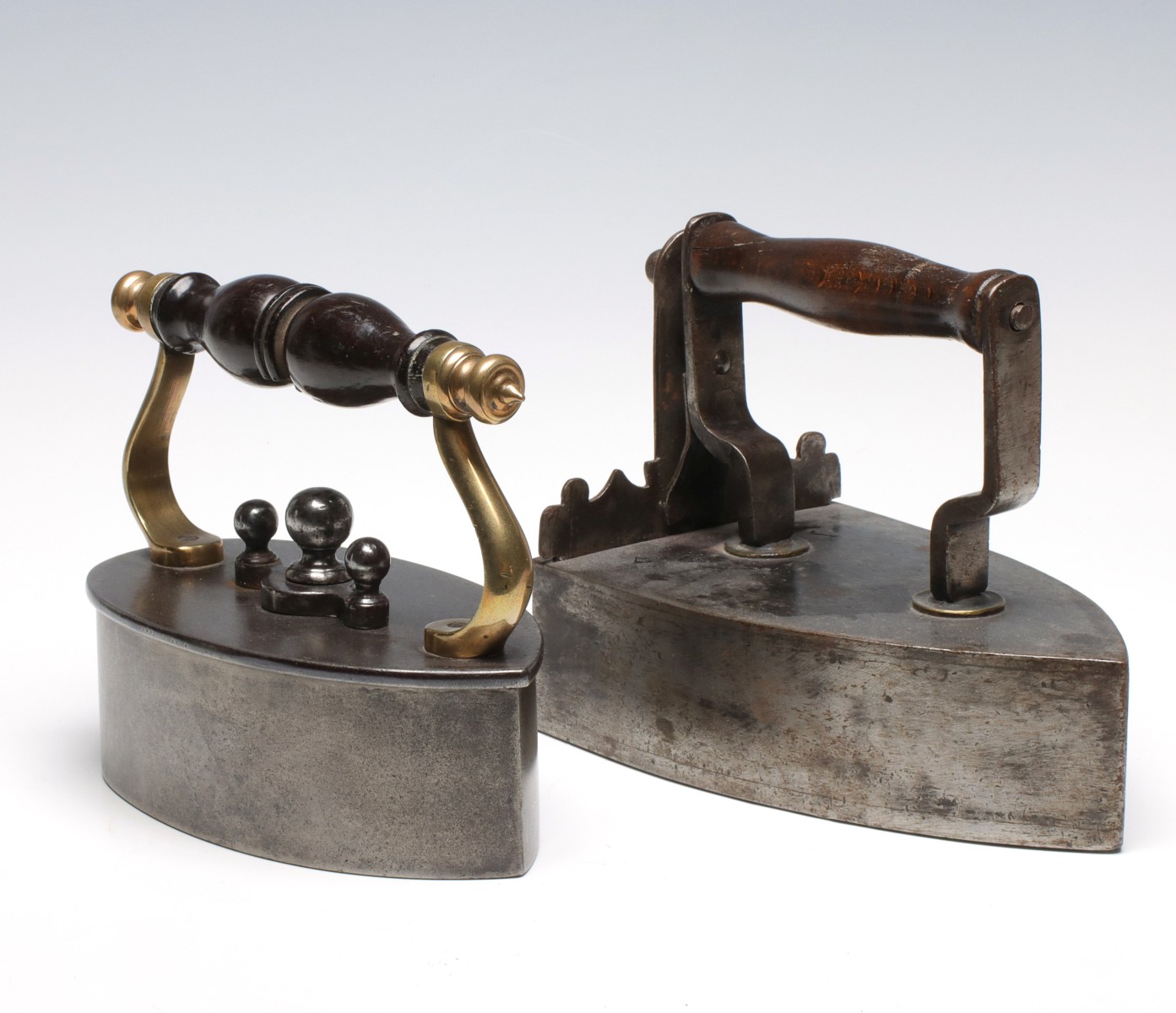 TWO 19TH CENTURY BOX IRONS