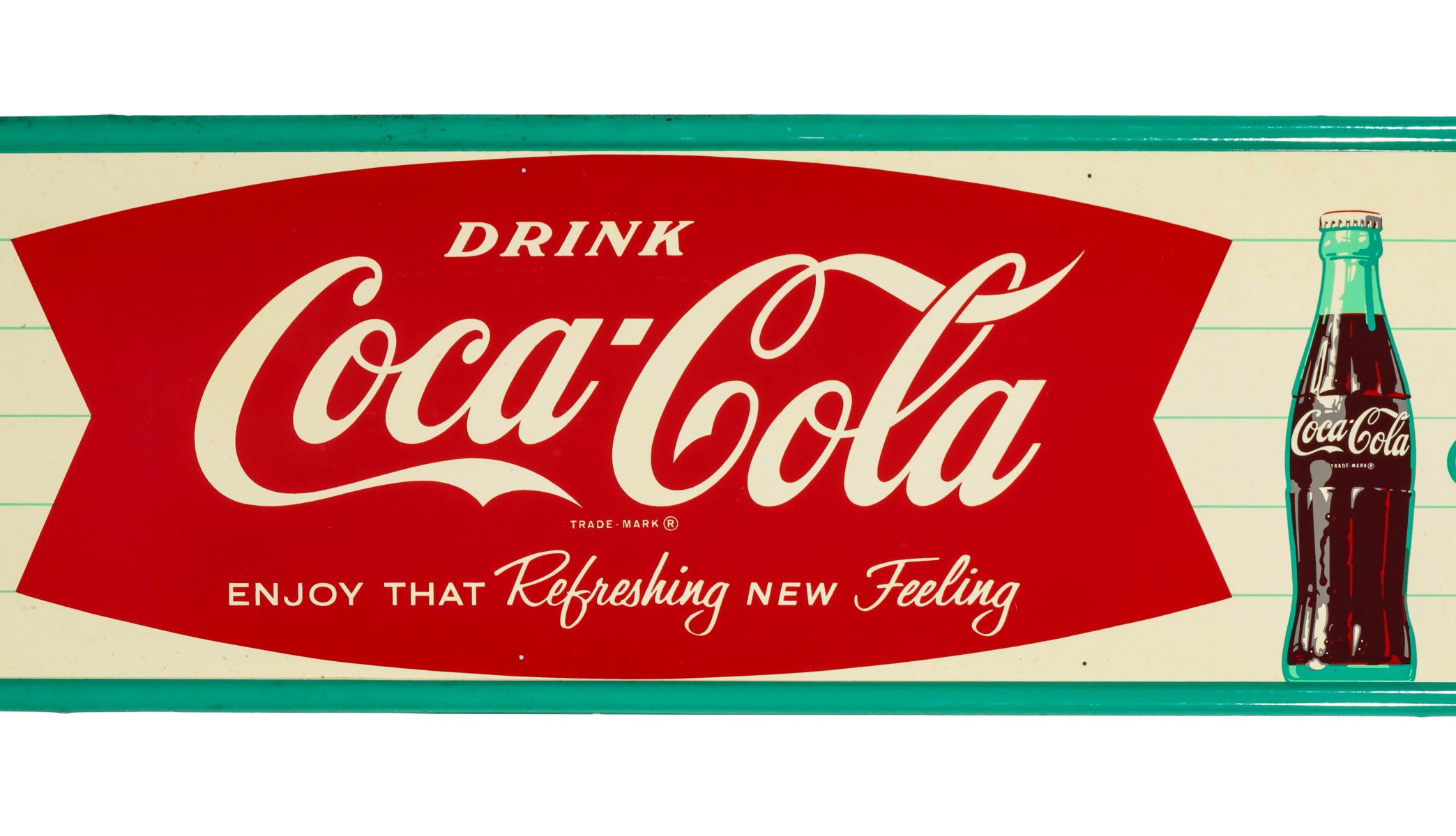 A COCA-COLA TIN ADVERTISING SIGN DATED 1962