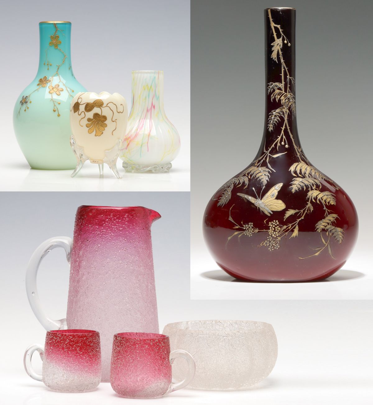 A COLLECTION OF VICTORIAN ART GLASS