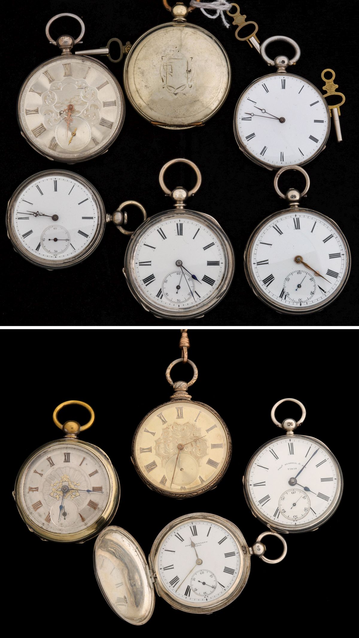EARLY KEY WIND POCKET WATCHES IN NICKEL AND SILVER