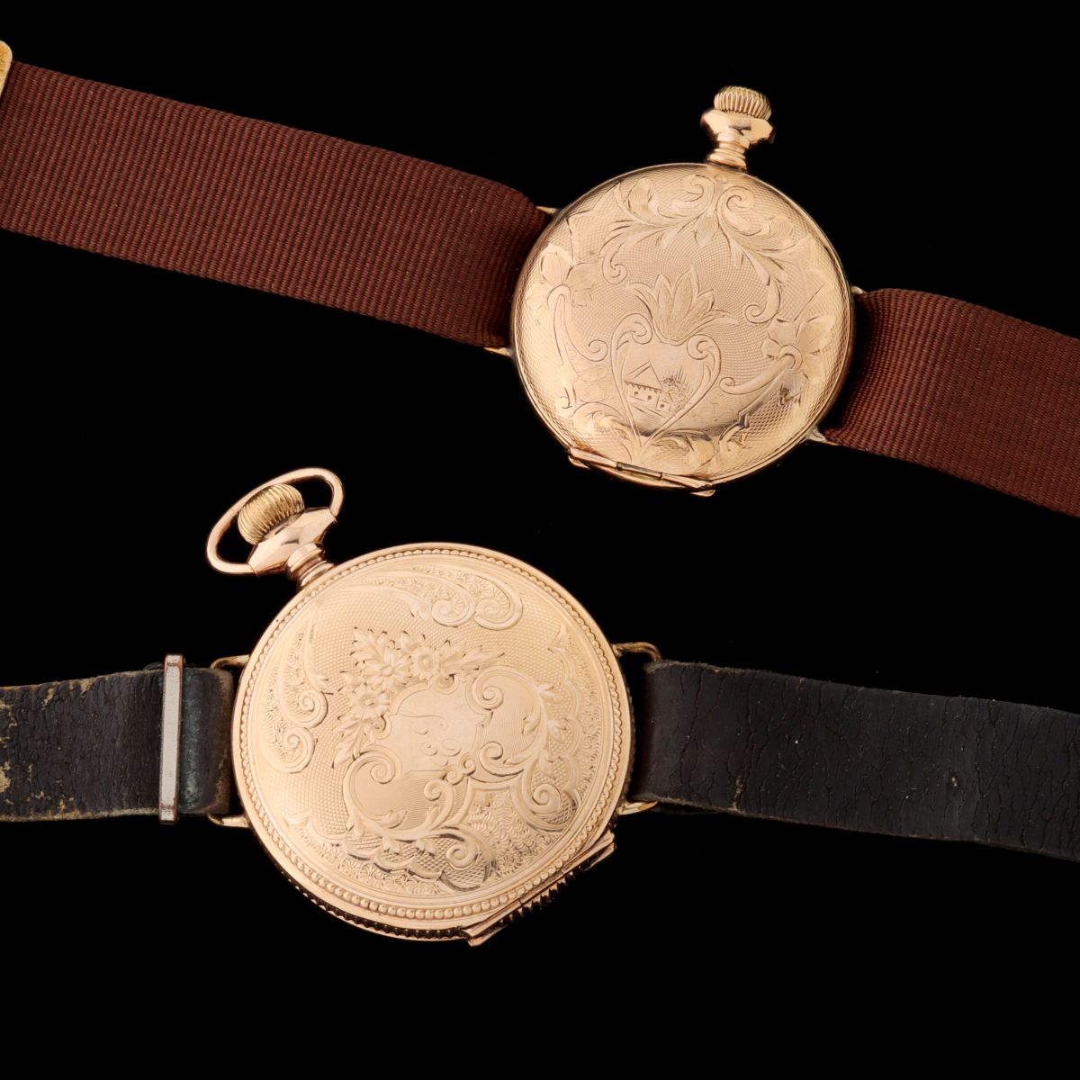 TWO EARLY 20TH C. HUNTER CASE WATCHES NOW WRIST