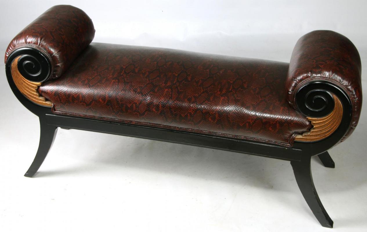 A LATE 20TH CENTURY REGENCY STYLE BENCH