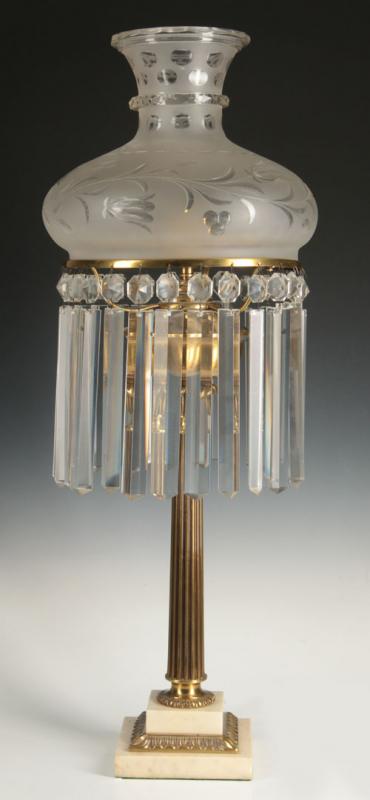 A 19TH C. CLASSICAL ASTRAL LAMP ATTRIBUTED CORNELIUS