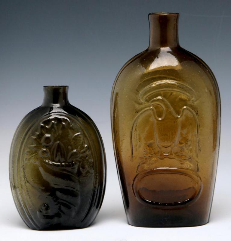 TWO 19TH C. AMERICAN HISTORICAL FLASKS