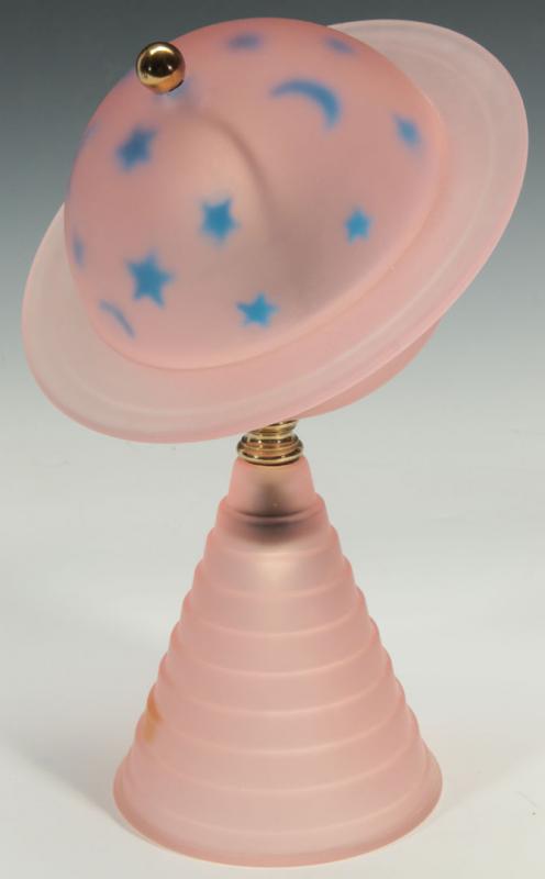 A 1939 WORLD'S FAIR PINK SATIN SATURN BOUDOIR LAMP