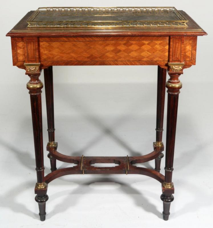A 19TH CENTURY FRENCH PARQUETRY JARDINIÈRE 