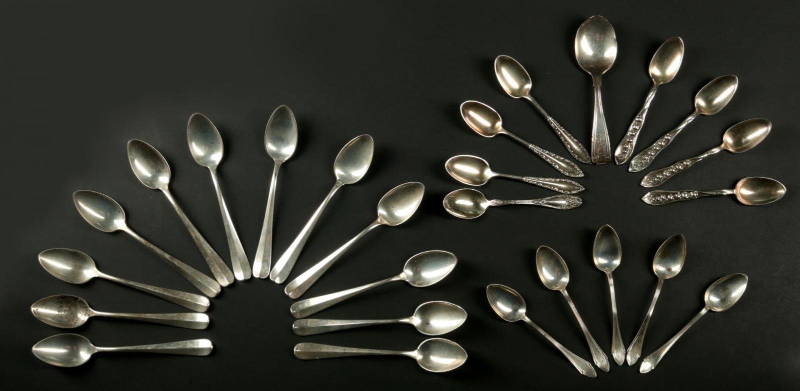 A COLLECTION OF STERLING SILVER AND OTHER SPOONS