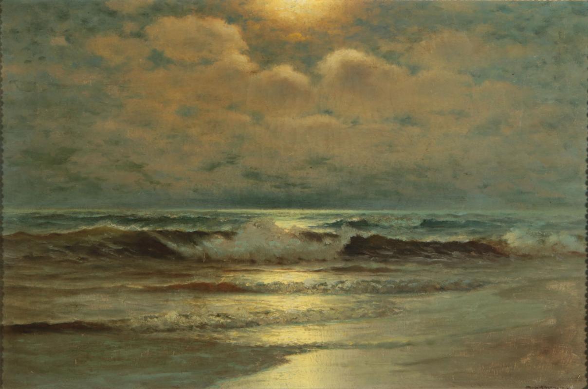 AN EARLY TO MID 20TH C. AMERICAN SEASCAPE OIL ON CANVAS