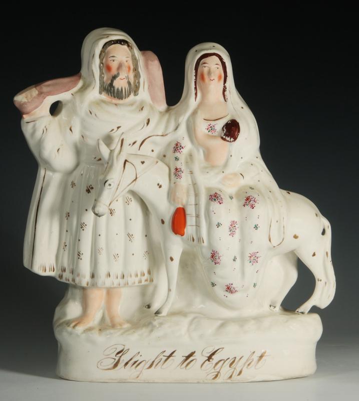 A 19TH C. STAFFORDSHIRE GROUP 'FLIGHT TO EGYPT'