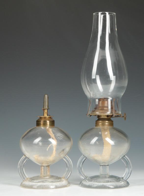 A PAIR OF RIPLEY 1868 DOUBLE FINGER LAMPS