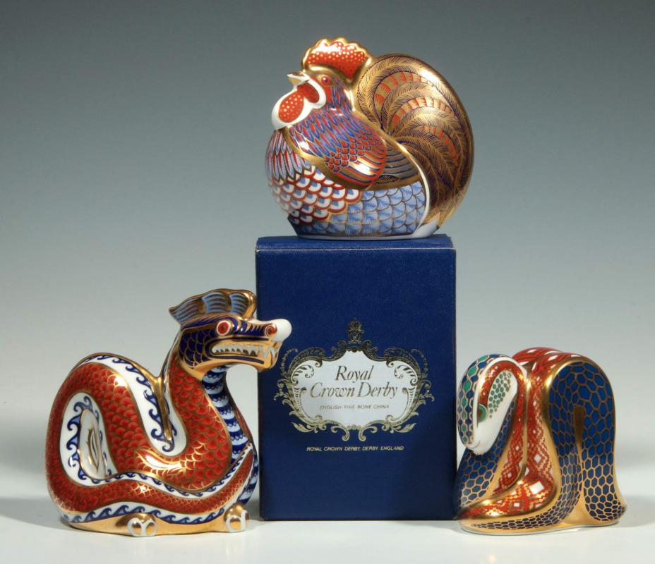 ROYAL CROWN DERBY 'IMARI' COLLECTION PAPERWEIGHTS