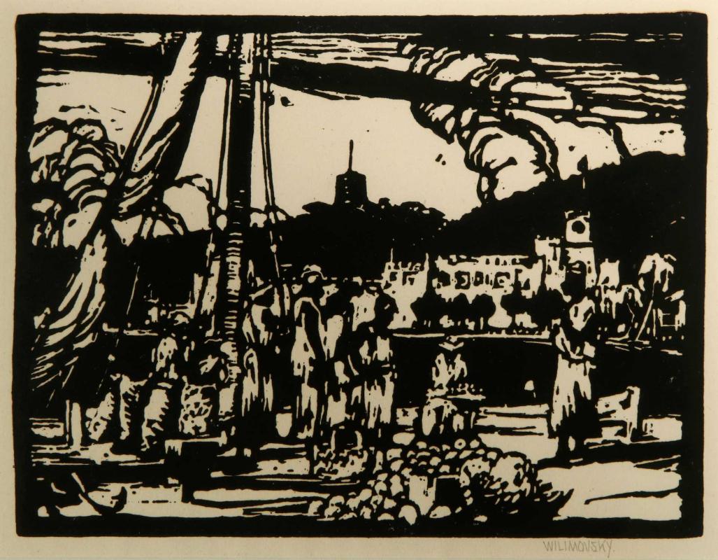 CHARLES WILIMOVSKY (1885-1974)  PENCIL SIGNED LINOCUT