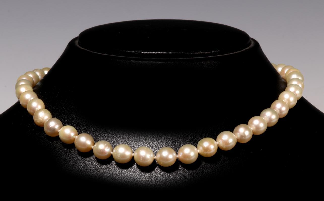 A NICE VINTAGE PEARL CHOKER LENGTH NECKLACE