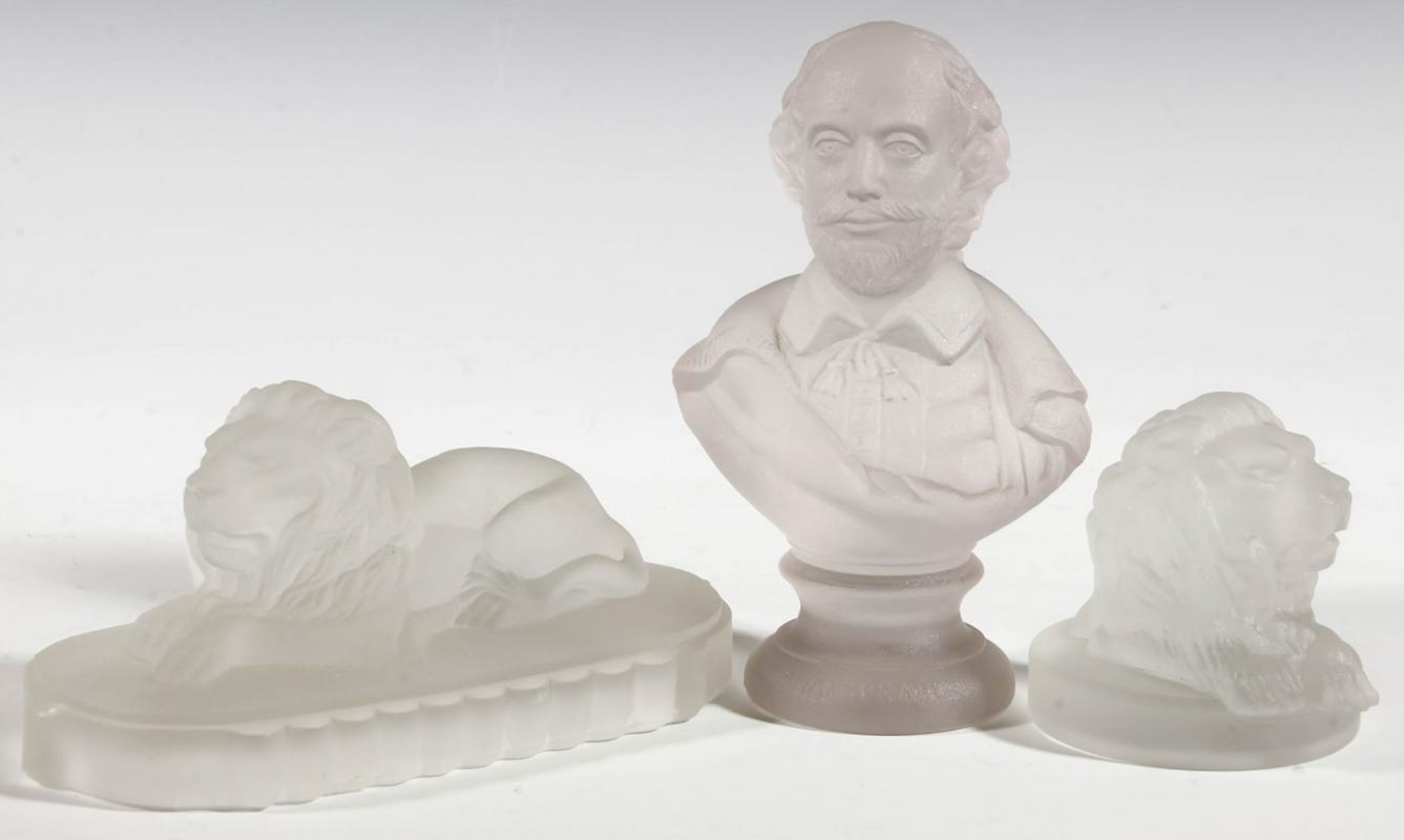 THREE 19TH C. GILLINDER & SONS FROSTED GLASS ITEMS