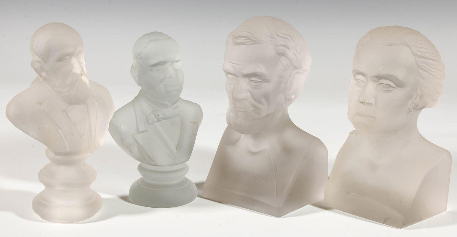 A COLLECTION OF 19TH C. GILLINDER PRESIDENTIAL BUSTS