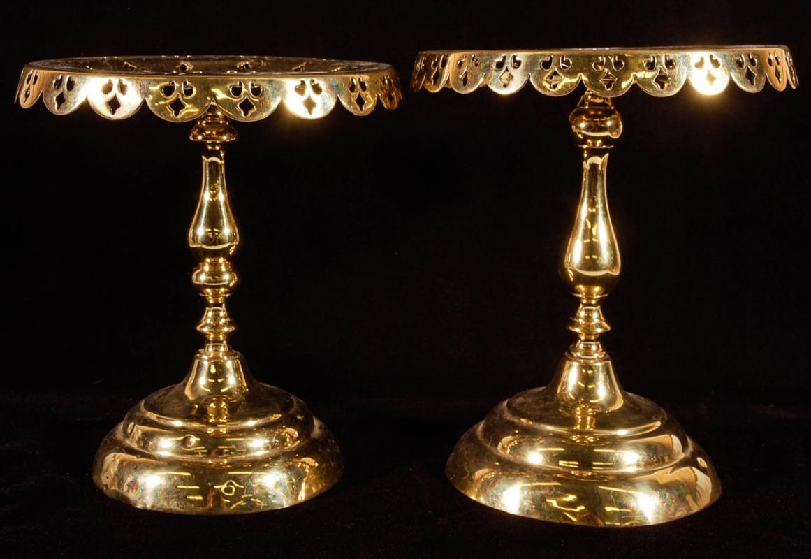 TWO CIRCA 1900 ENGLISH BRASS KETTLE STANDS