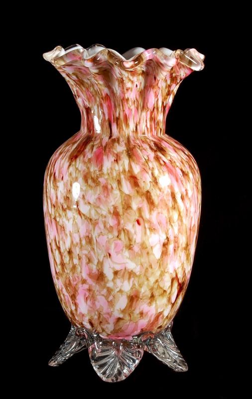 AN ENGLISH SPATTER WARE VICTORIAN ART GLASS VASE