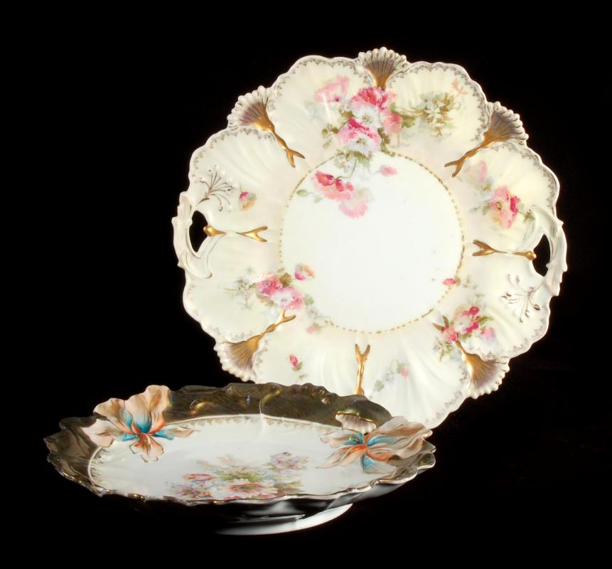TWO PIECES OF C. 1900 GERMAN PORCELAIN ATTR RS PRUSSIA