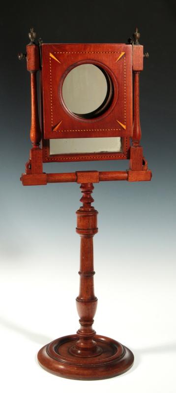 A 19THC. INLAID MAHOGANY ZOGRASCOPE PICTURE VIEWER