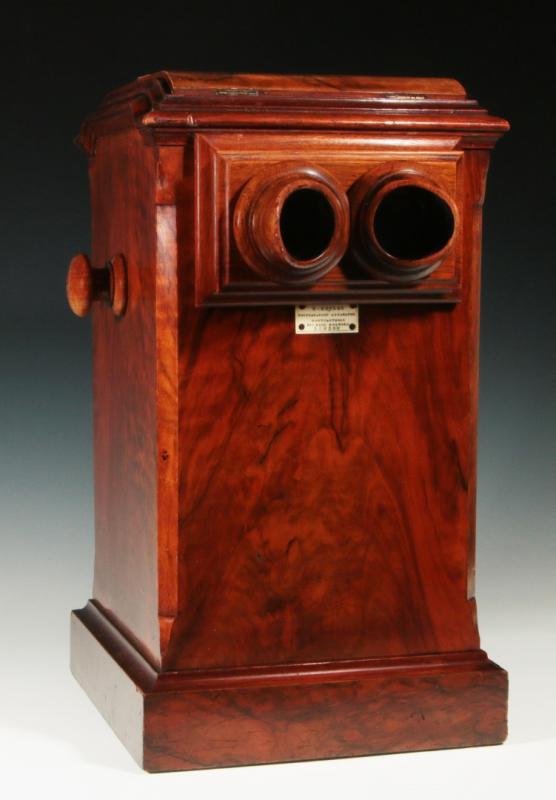 A HENRY MOORSE CABINET MODEL TABLE-TOP STERESCOPE