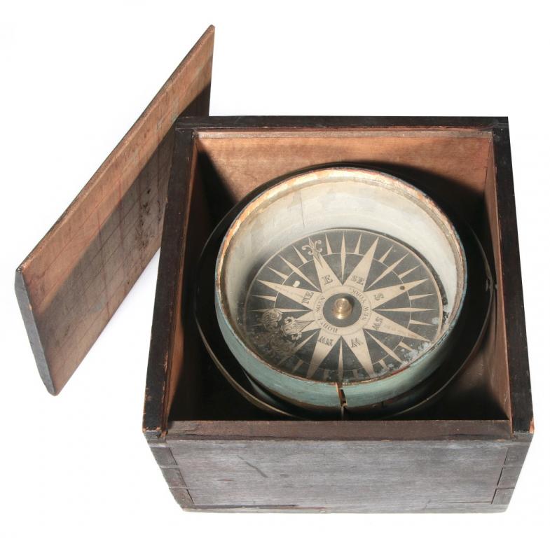 ANN EARLY 19TH CENTURY ROB'T SHAW DRY CARD COMPASS
