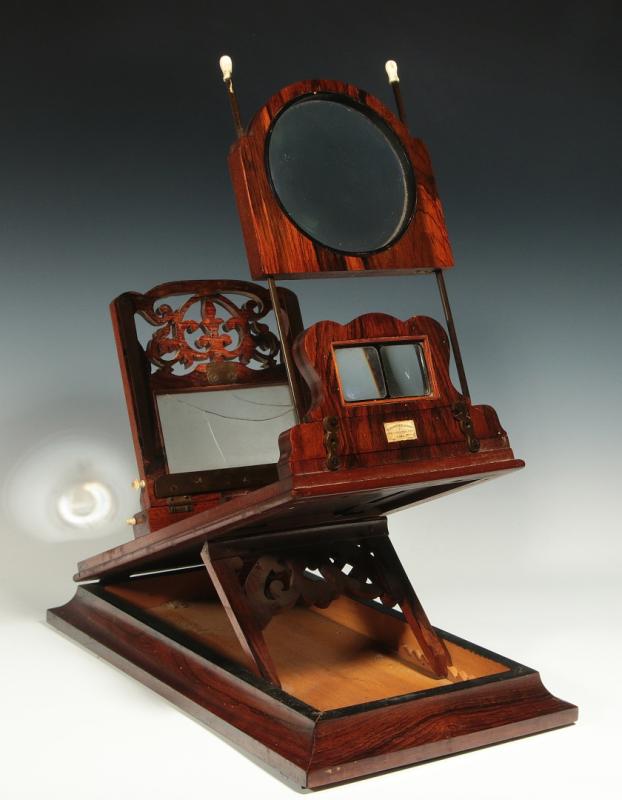A 19TH C. STEREO VIEWER LABELED E. BORHEK & SON