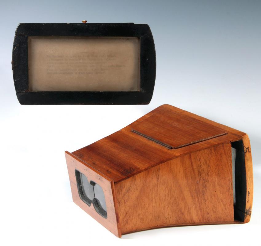 TWO 19TH CENTURY BREWSTER STYLE STEREOSCOPES