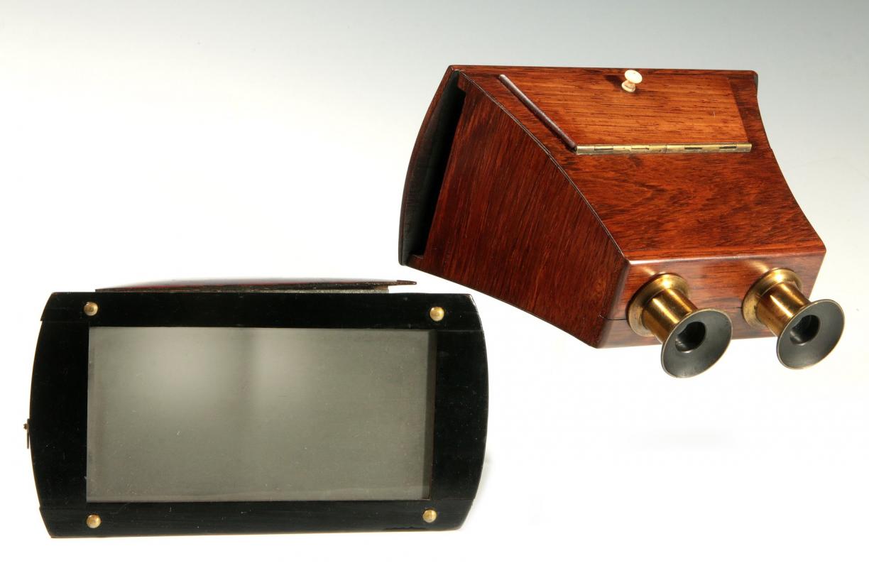 TWO GOOD 19TH C. BREWSTER STYLE STEREOSCOPES