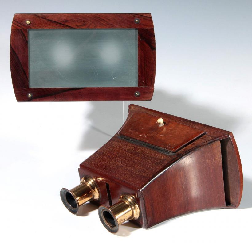 TWO GOOD 19TH C. BREWSTER TYPE STEREOSCOPES