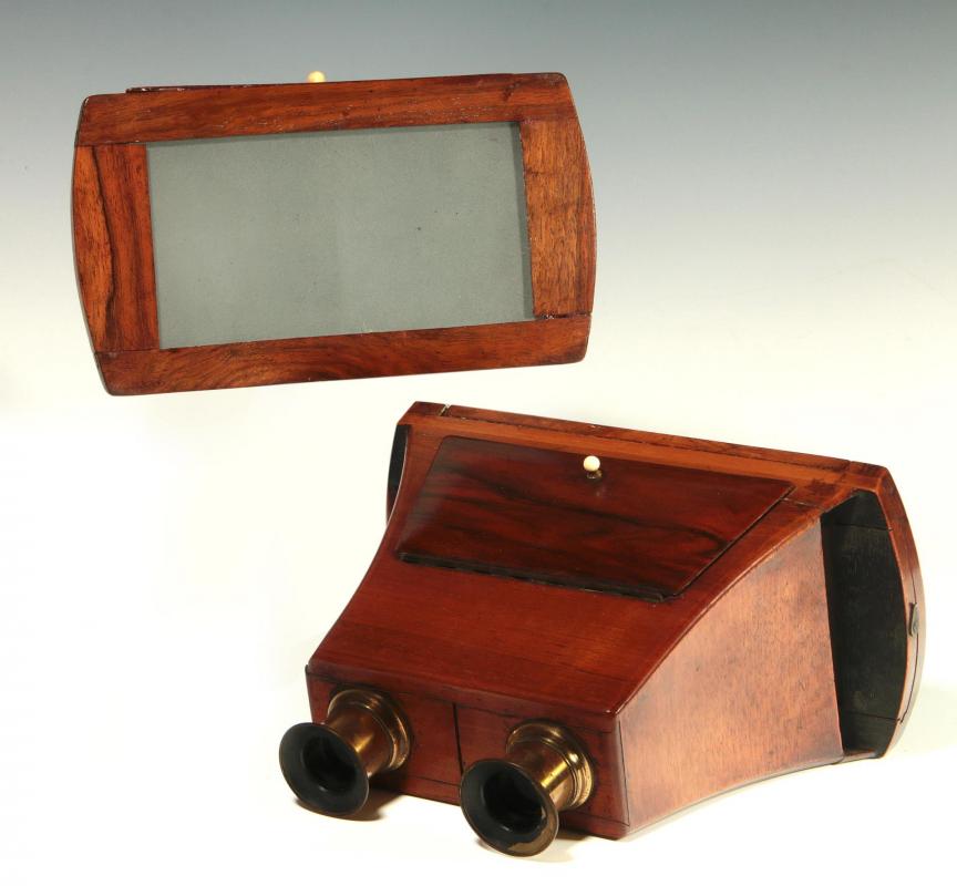 TWO GOOD 19TH C. BREWSTER STYLE STEREOSCOPES