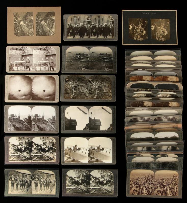 LOT OF 70 WWI RELATED STEREOSCOPIC CARDS