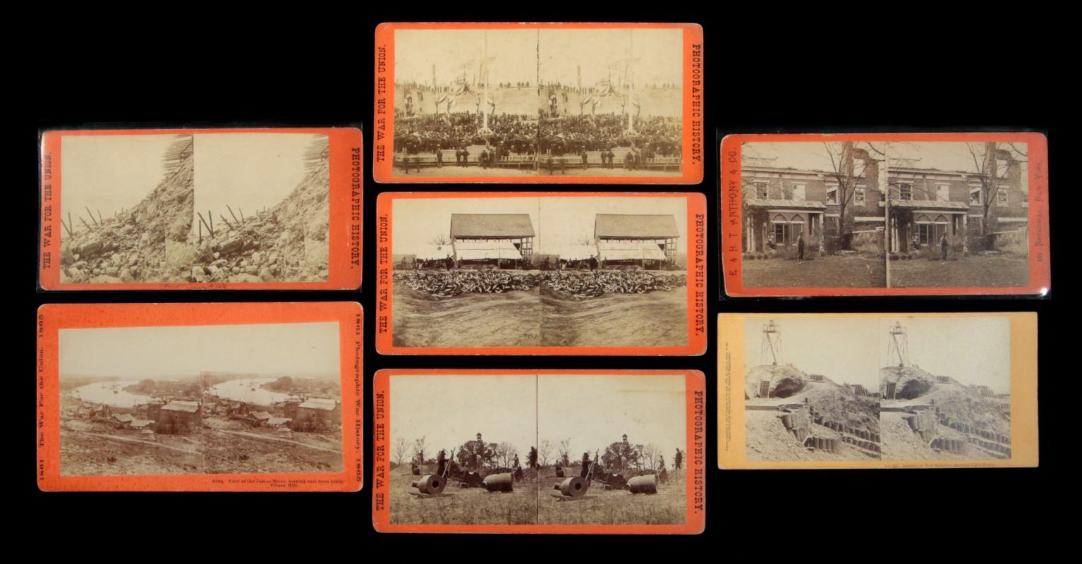 GROUP OF SEVEN CIVIL WAR STEREOVIEW SCENES