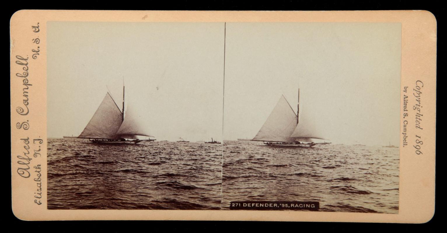 A STEREOVIEW OF AMERICA'S CUP WINNER DEFENDER