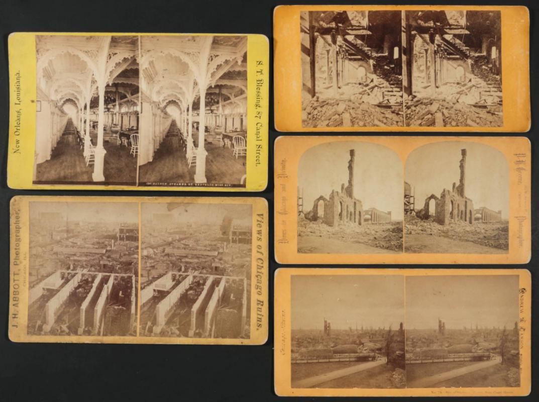 SEVENTEEN STEREOVIEWS OF 1871 FIRE DISASTER IN CHICAGO