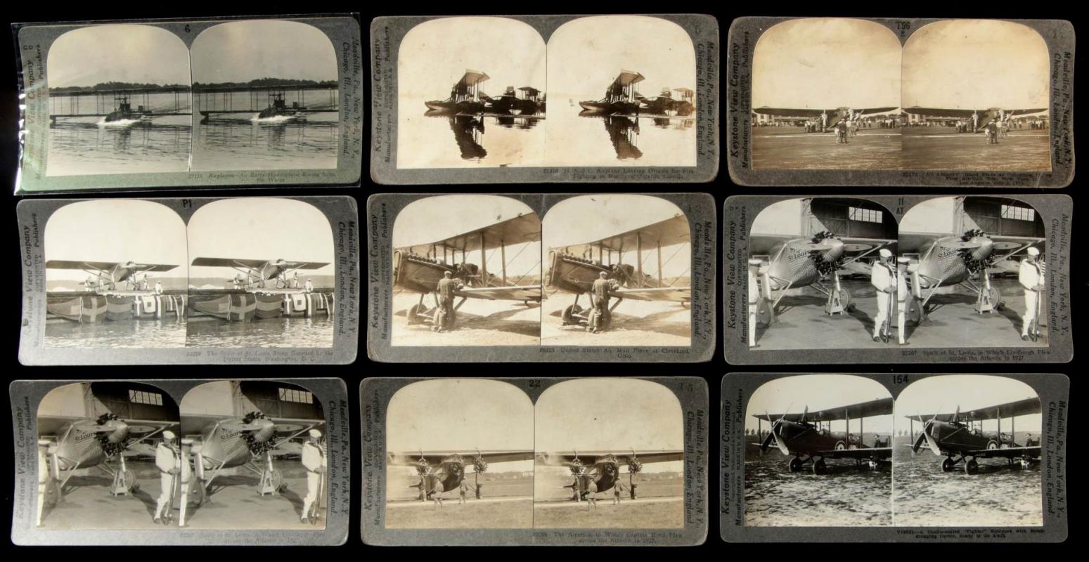 THIRTY-TWO EARLY AIRPLANE STEREOVIEWS