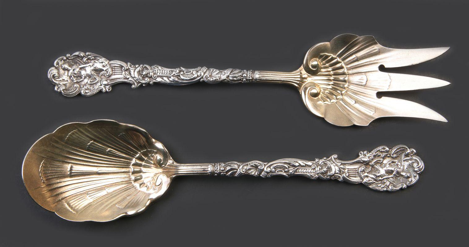 AN EARLY GORHAM 'VERSAILLES' TWO-PIECE SALAD SET