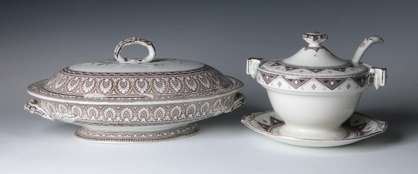 TWO PIECES F LATE 19TH CENTURY TRANSFER WARE